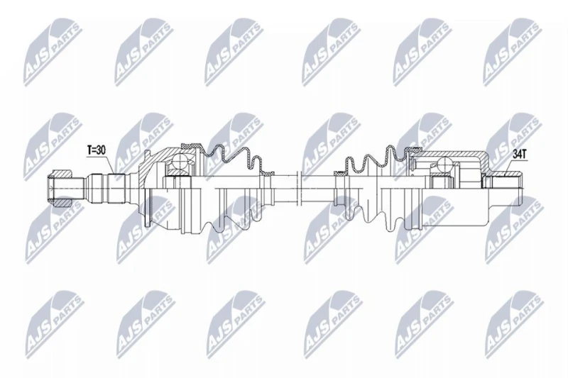 Image of NTY NPW-PL-150 Drive shaft 6-Speed Manual Transmission, Front Axle Right Drive Shaft (13)