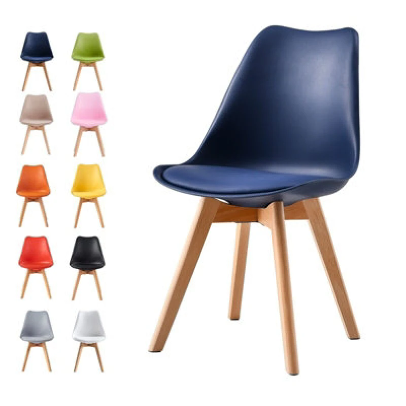 Image of MCC DIRECT Dining Chairs Designer Side Chairs Wooden Legs Office Home Commercial eva blue 1 EA0111