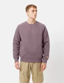 Image of Carhartt Wip Chase Sweat, Misty Thistle / Gold----, Male, Crewnecks, I026383.0XVXX