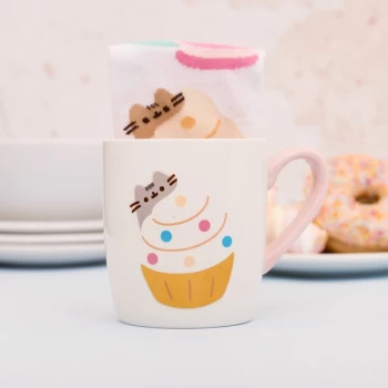 Image of Pusheen - Sock In A Mug - Gold Cupcake