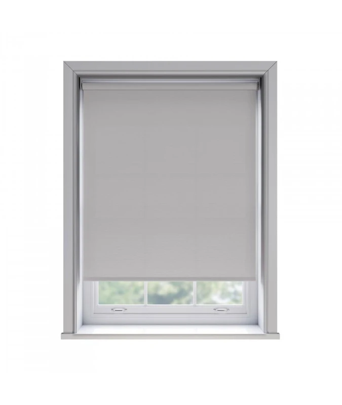 Image of New Edge Blinds No Drill Light Grey Thermal Blackout Roller Blind 170cm Drop Size: 125cm Light Grey Unisex 125 cm