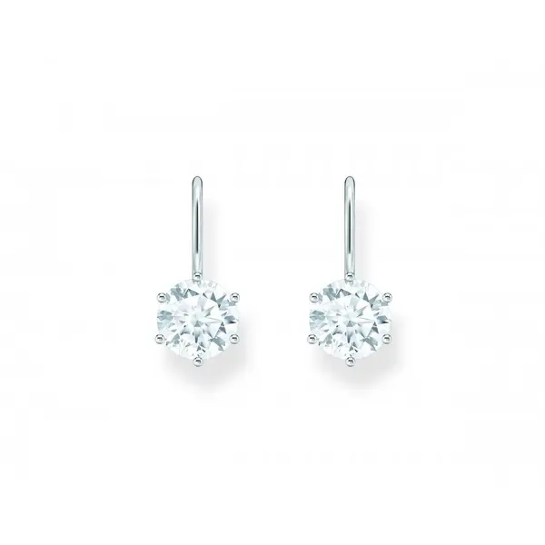 Image of Thomas Sabo Sterling Silver Basics White Zirconia Earrings H2287-051-1