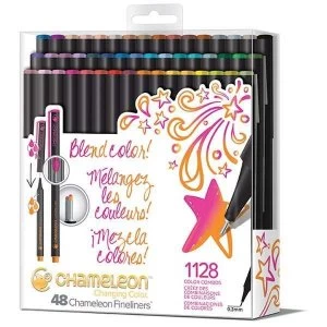 Image of Chameleon Fineliner Pen Set Brilliant Colors Set of 48