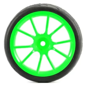 image of Fastrax 1/10 Street/Tread Tyre 10Sp Neon Green Wheel