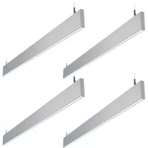 Image of 4 PACK Slim Commercial Suspension Light - 1500mm x 20mm - 40W Cool White LED