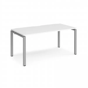 image of Adapt II Single Desk 1600mm x 800mm - Silver Frame White top