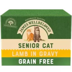 image of James Wellbeloved Grain Free Senior Lamb Cat Food 12 x 85g