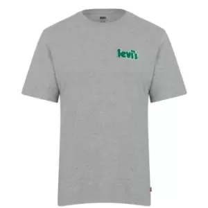 Levis Applique Poster T Shirt - Grey