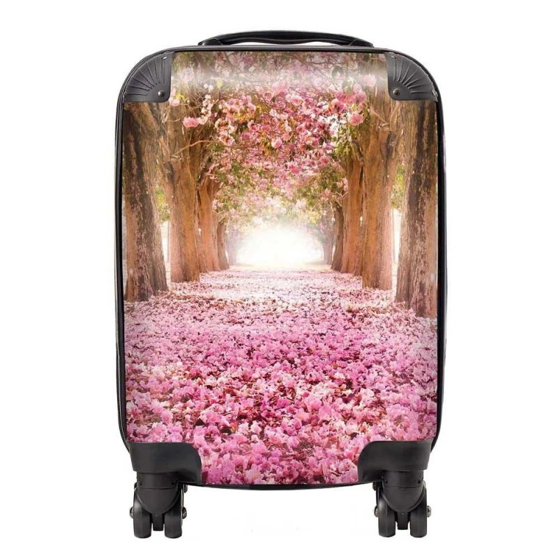Image of Warren Reed - Designer Pink Flower Tree Tunnel Suitcase Size: Large Pink Unisex Large