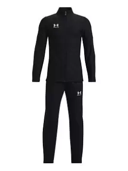 image of Under Armour Challenger Tracksuit Older Boys-Black/White, Size S=7-8 Years