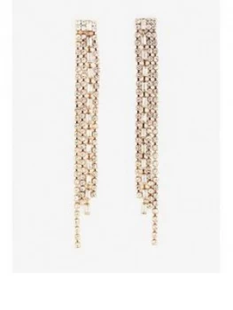 image of Mint Velvet Gold Sparkle Tassel Earrings