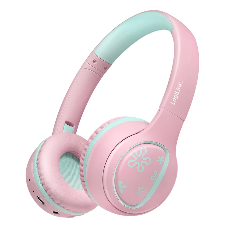Image of LogiLink BT 5.4 Kids Headset. pink