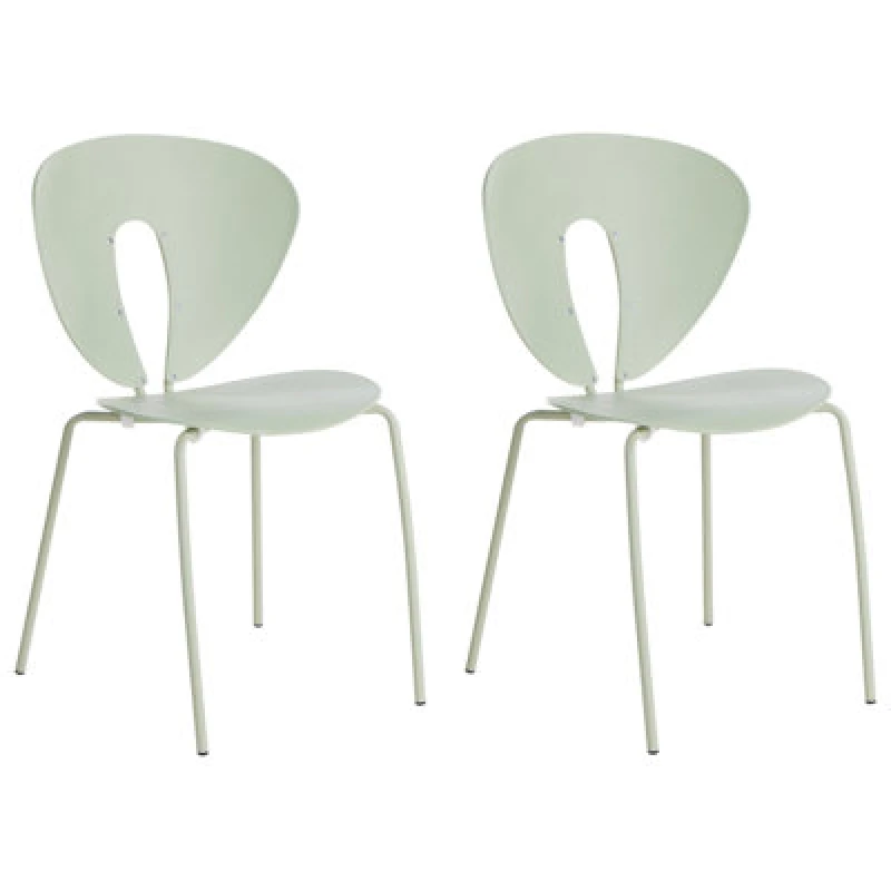 Image of Beliani Set Of 2 Dining Chairs Tracy Light Green