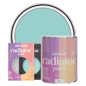 Image of Rust-Oleum Radiator Paint, Matt Finish - Teal - 750ml