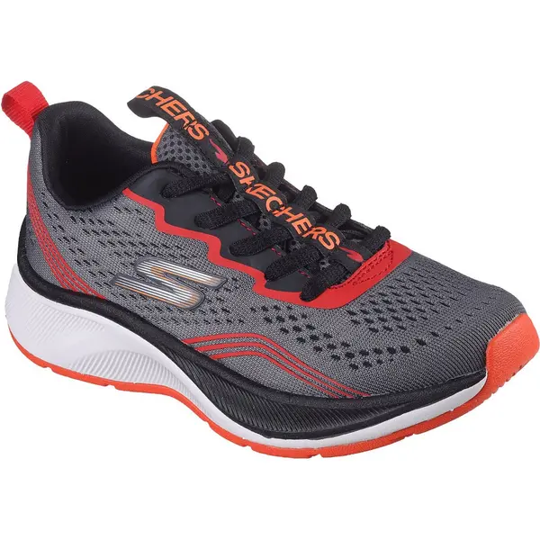 Image of Skechers Boys Skechers Elite Sport Comfy Push-Pace Shoes UK Size 4 (EU 37) Charcoal/Red SKE2289-CCRD-4