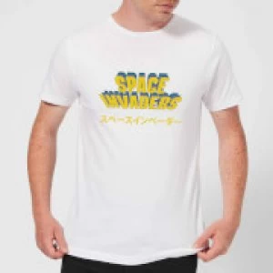 Image of Space Invaders Japanese Mens T-Shirt - White - 3XL