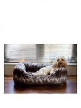 Image of Rosewood Brown Cosy Fur Print Bed Sml