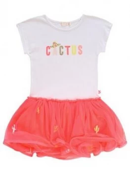 Image of Billieblush Girls Short Sleeve Jersey Top Tutu Dress - White, Size 8 Years, Women