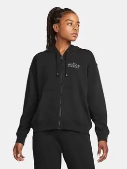 image of Nike Training Dynamic FIT Get Fit GX Zip Through Hoodie - Black/White Size M Women