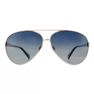 Image of Aviator Light Gold Blue Gradient Polarized Sunglasses