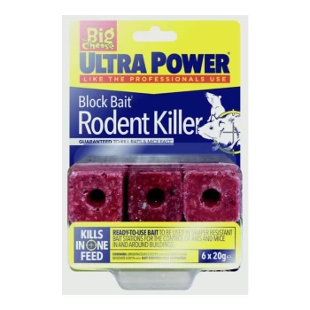 image of Ultra Power Block Bait Rat Killer² Station Refills 6 x 20g blocks - STV567 - The Big Cheese