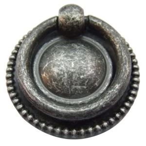 Image of BQ Antique Pewter Effect Oval Furniture Pull Handle Pack of 1
