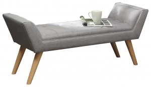 Image of Milan Fabric Upholstered Bench - Grey