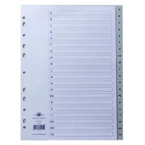 Image of Concord Index A-Z 20-Part A4 Polypropylene Grey 62905