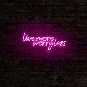 image of Live More Worry Less - Pink Pink Wall Lamp