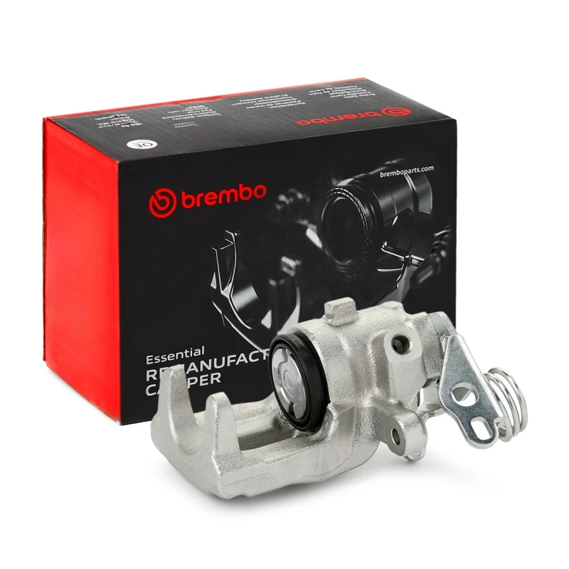 Image of BREMBO F 24 152 Brake caliper ESSENTIAL LINE Rear Axle Left Grey Cast Iron Brake Caliper (78)
