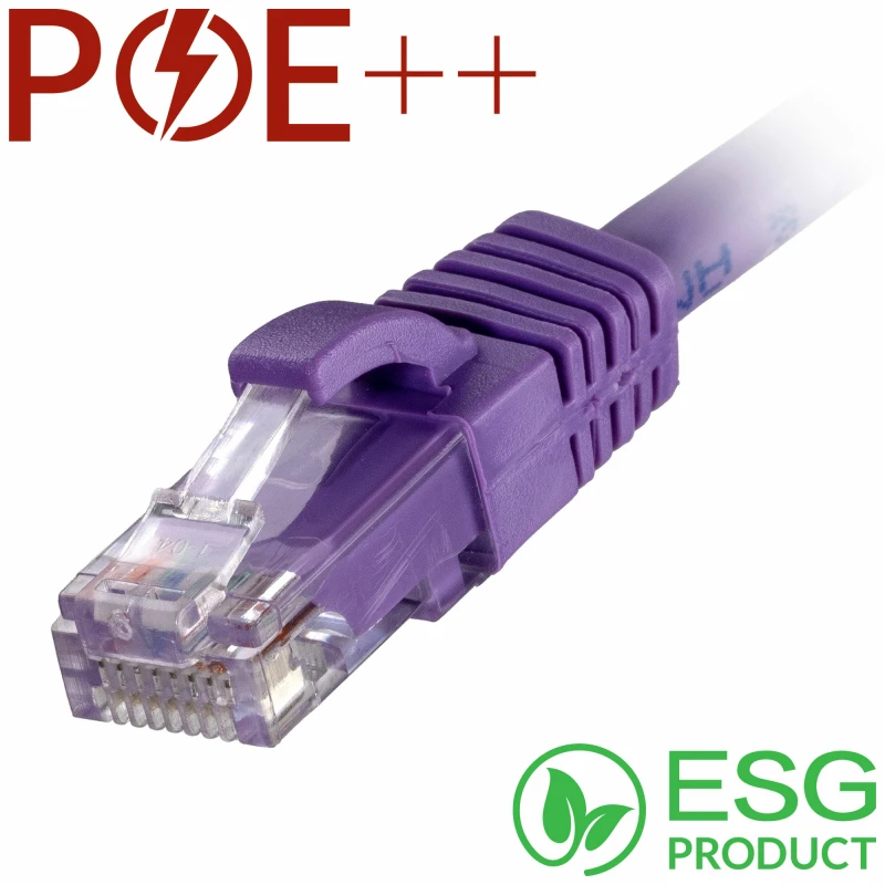 Image of Cablenet Cablenet 0.5m Cat6 RJ45 Violet U/UTP LSOH 24AWG Snagless Booted Patch Lead (PK 100) L60-7005B