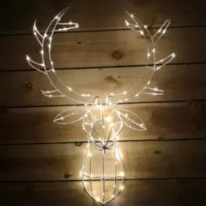 image of Festive Christmas 70cm Reindeer Head- Warm White Twinkling LED