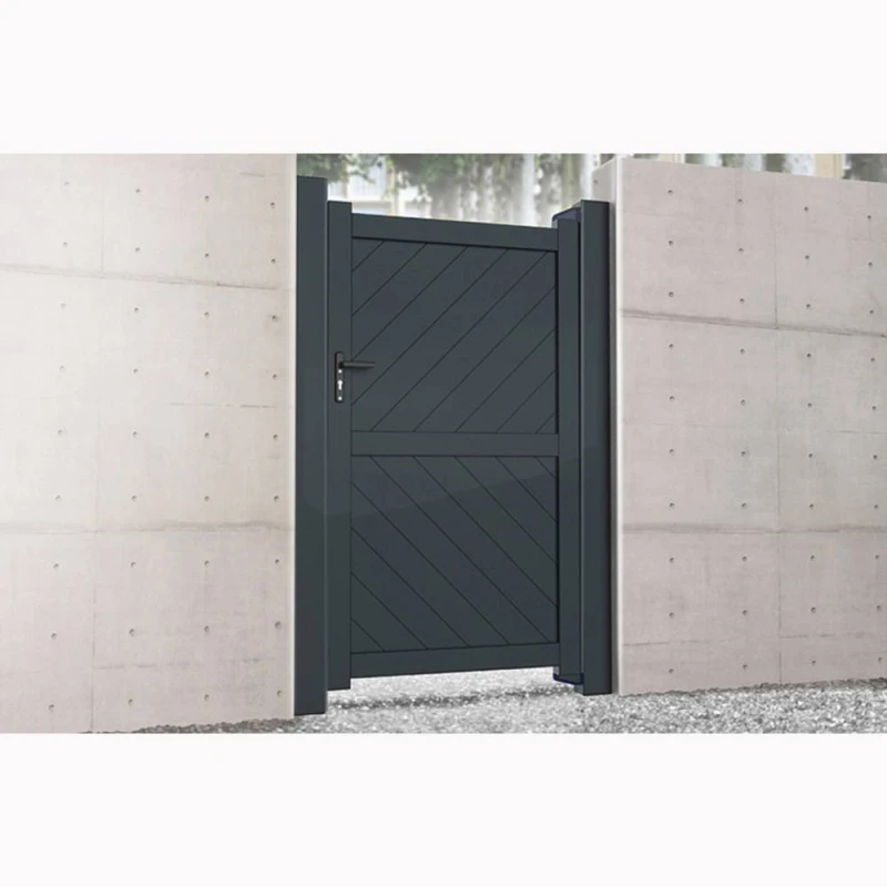 Image of Ready Made Gates Pedestrian Gate 900x1600mm Black - Diagonal Solid Infill & Flat Top Black Unisex
