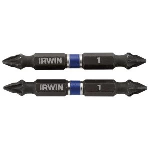Image of IRWIN Impact Double-Ended Screwdriver Bits Pozi PZ3 60mm (Pack 10)