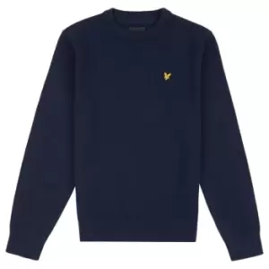 image of Lyle and Scott Cotton Crew Knit Jumper - Blue