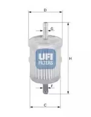 image of 31.001.00 UFI Fuel Filter Petrol