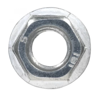 Image of Sealey FN12 Flange Nut Serrated M12 Zinc DIN 6923 Pack of 50