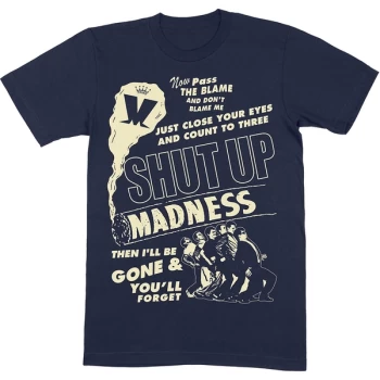 Image of Madness - Shut Up Unisex Large T-Shirt - Blue