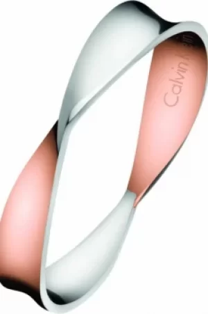 Image of Ladies Calvin Klein Two-Tone Steel and Rose Plate Size P Supple Ring Size P KJ7SPR200108