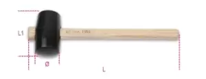 Image of Beta Tools 1393 Hard Rubber Head Hammer Mallet Ø: 70mm 013930070