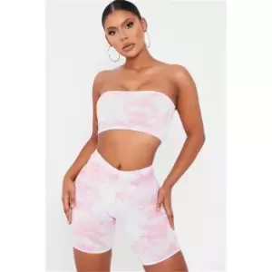Image of I Saw It First Pink Tie Dye Cycling Shorts - Pink