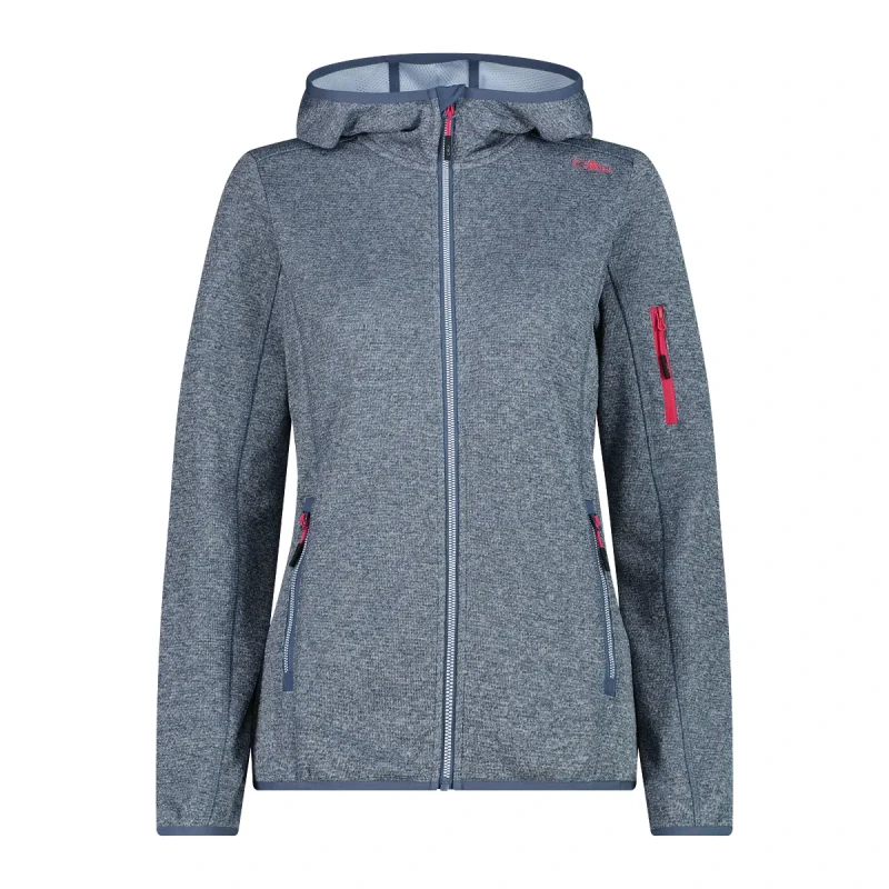 Image of CMP Womens Mesh Hoodie Sweatshirt CMP Knit-Tech Bleu Female S