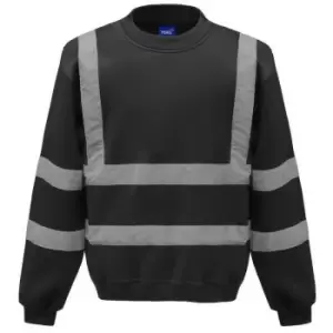 Image of Yoko Unisex Hi-Vis Heavyweight Sweatshirt (S) (Black) - Black