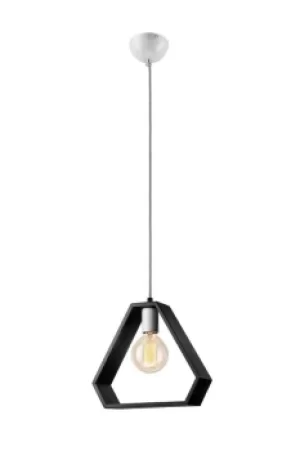 image of Wire Frame Pendant Ceiling Light Wenge, 1x E27