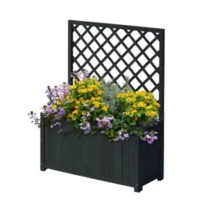 Image of VegTrug Vertrug Wooden Trellis Box 90cm - Charcoal