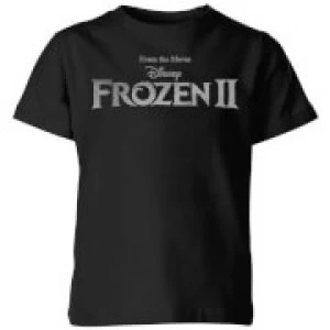 Image of Frozen 2 Title Silver Kids T-Shirt - Black - 11-12 Years