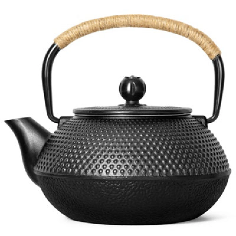 Image of Vonshef Cast Iron Teapot, Black Japanese Teapot With Infuser & Mesh Strainer, 800Ml 4 Cup Tea Pot, Stovetop Tetsubin Tea Kettle