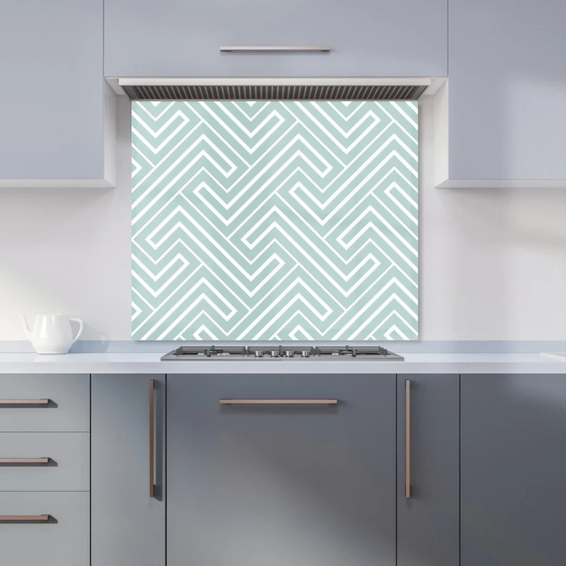 Image of Warren Reed - Designer Geometric Modern Ornment Kitchen Splashback in Green Size: 600mm x 750mm Green Unisex 600mm x 750mm