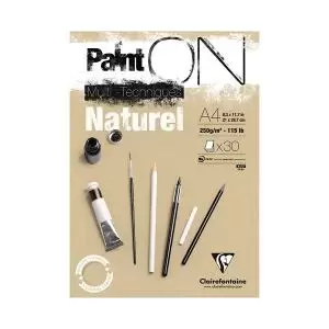 Image of Clairefontaine Paint On Pad Kraft 250gsm 30 Sheets A4 Pack of 4 96540C