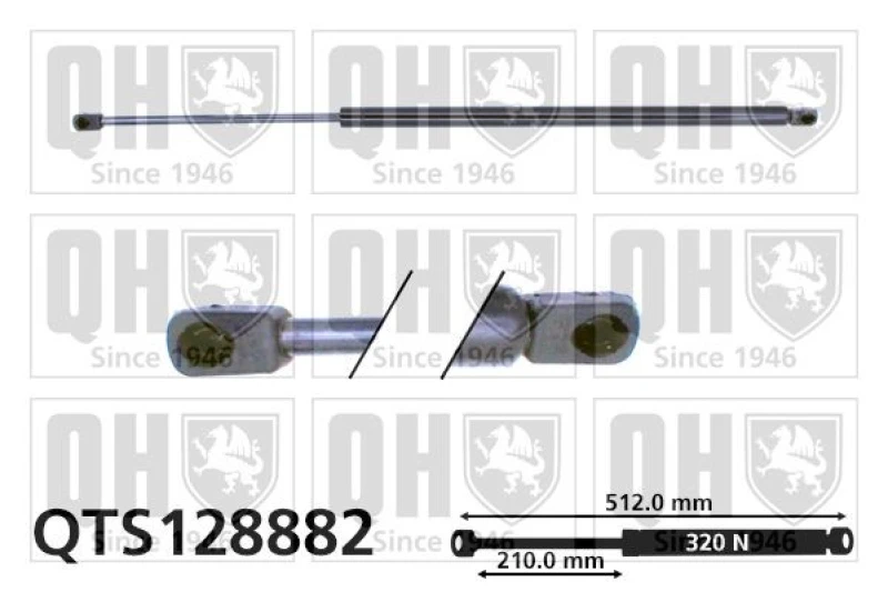 Image of QUINTON HAZELL Bonnet strut QUINTON HAZELL QTS128882